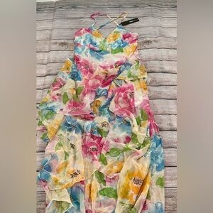 Fashion Nova Colorful Floral Maxi Dress L